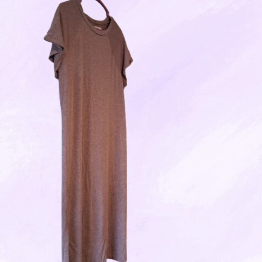 Madewell short sleeve long maxi dress crew neck in purple size large L.